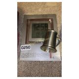 Weather station clock and silver pint