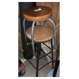 (2) Wooden stools