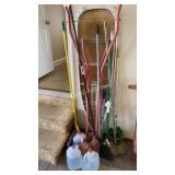 Brooms, mops, ironing board