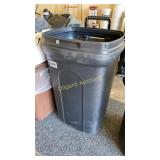 Plastic rolling trash can
