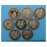 (8) Barber Halves,  1899-1912