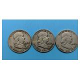 1949-P,D,S Franklin Halves  Another Key date set