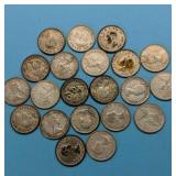 (21) Silver Canadian Dimes 1941-1965