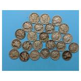 (24) Mercury Dimes
