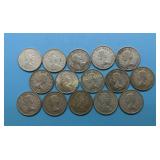 (15) Silver Canadian Quarters