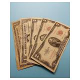 (4) 1957 $1 Silver Cert + (3) 1952  $2 Notes