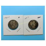 1902-O & 1909-S Barber Quarters,  Better dates