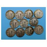(11) Standing Liberty Quarters  1925-30