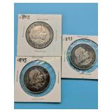 (3) 1893 Columbus Commemorative Halves