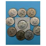 (10) 40% Silver Kennedy Halves