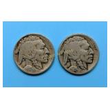 1913-P Type1 and 1915-S Buffalo Nickels