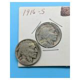1916-D & 1916-S Buffalo Nickels,  Better dates