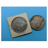 (2) 1922-D Peace Dollars