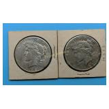 (2) 1922-S Peace Dollars