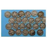 (23) Mercury Dimes 1917-45