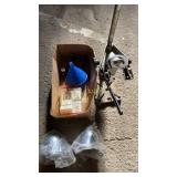 Vertical drill stand, pest repellers, misc. Tools