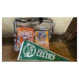 Celtics Pennant and collectible cereal boxes