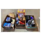 Toys, security camera, wallet, gloves