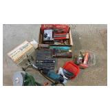 Sander, air cut off tool & ratchet, misc. tools