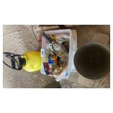 Sprayer, trouble light, bungee cords