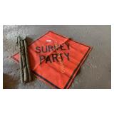 "Survey Party" road sign