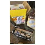 Electric clips, shop towels, wall lights