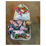 Tote full of Christmas items