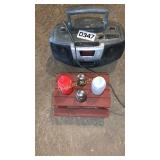 Radio and salt/pepper storage