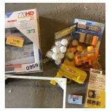 Wall console, practice golf balls and calculator