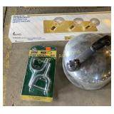 Vanity fixture, tea kettle and misc tools