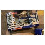 Adjustable roller drill press supports