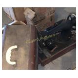 Domestic sewing machine in case