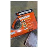B&D cordless handsaw, utility box and contents