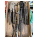 Rivet gun, Chisels, pry bar, & more
