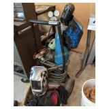 Acetylene torch w/helmet ,gloves & cart