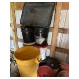 Trash can & 5 gallon buckets