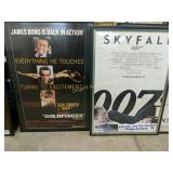(2) James Bond movie posters in frames