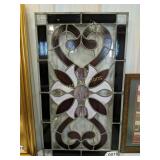 Leaded stain glass window (32.5"x18.5")