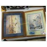 (2) framed duck pictures