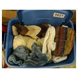 Tote of  Afghans & linens