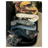 Tote with throw blankets