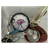 Clock, clamp light, picture lamp