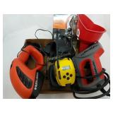 B&D trimmer, Craftsman stapler, headphones, &