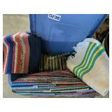 Tote with throw rugs