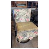Outdoor patio chair with two cushions