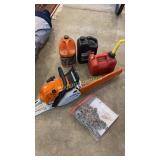 Stihl MS251C chainsaw and accessories