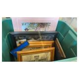 Tote of pictures and frames
