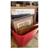 Tote of picture frames