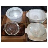 Pyrex baking dishes, bowls & ice cream maker bowl