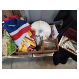 Liquor flask, plate, cocktail set, flags and more